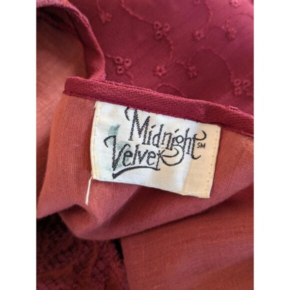 Whimsigoth Burgundy Sheer Lace Wrap Top Size Medium Romantic Witchy Stevie Nicks - Picture 8 of 11